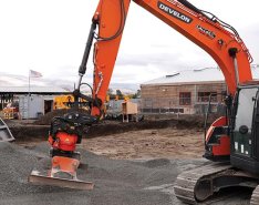 Develon heavy equipment on jobsite