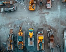 Aerial view of equipment